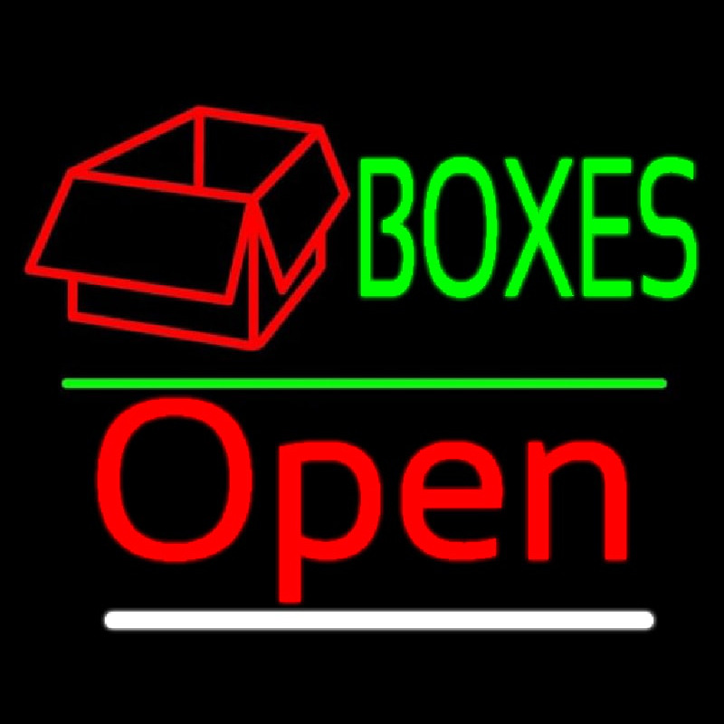 Green Bo es Red Logo With Open 3 Neontábla