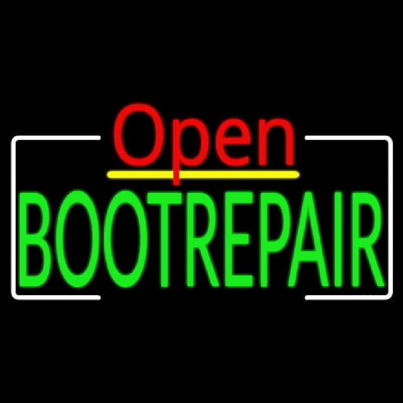 Green Boot Repair Open Neontábla