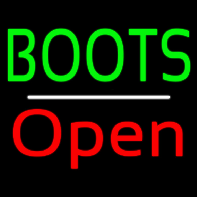 Green Boots Open With Line Neontábla