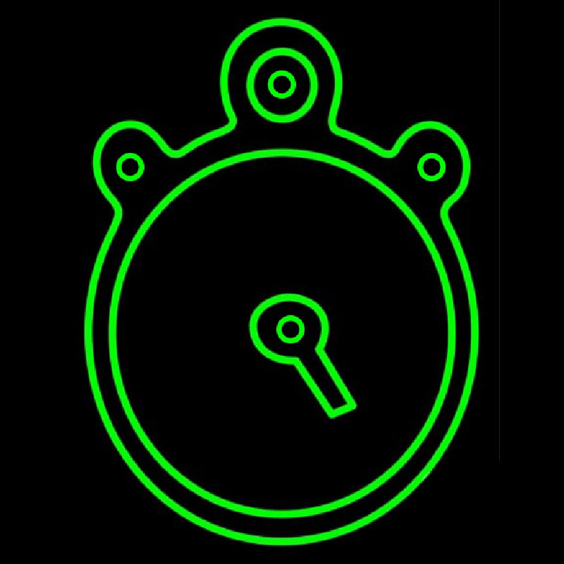 Green Clock Neontábla