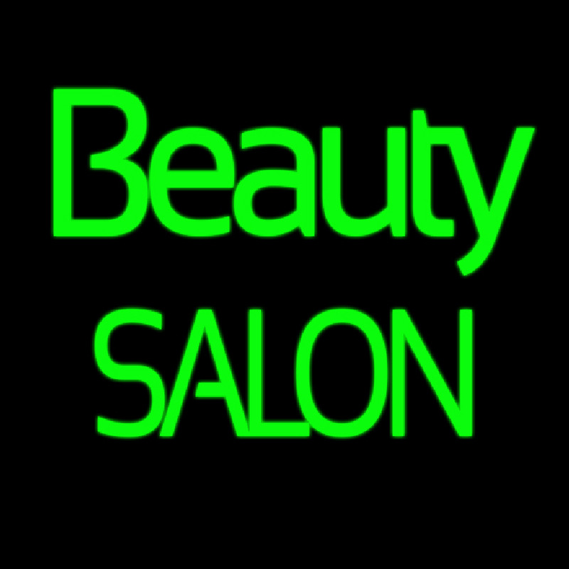 Green Cursive Beauty Block Salon Neontábla