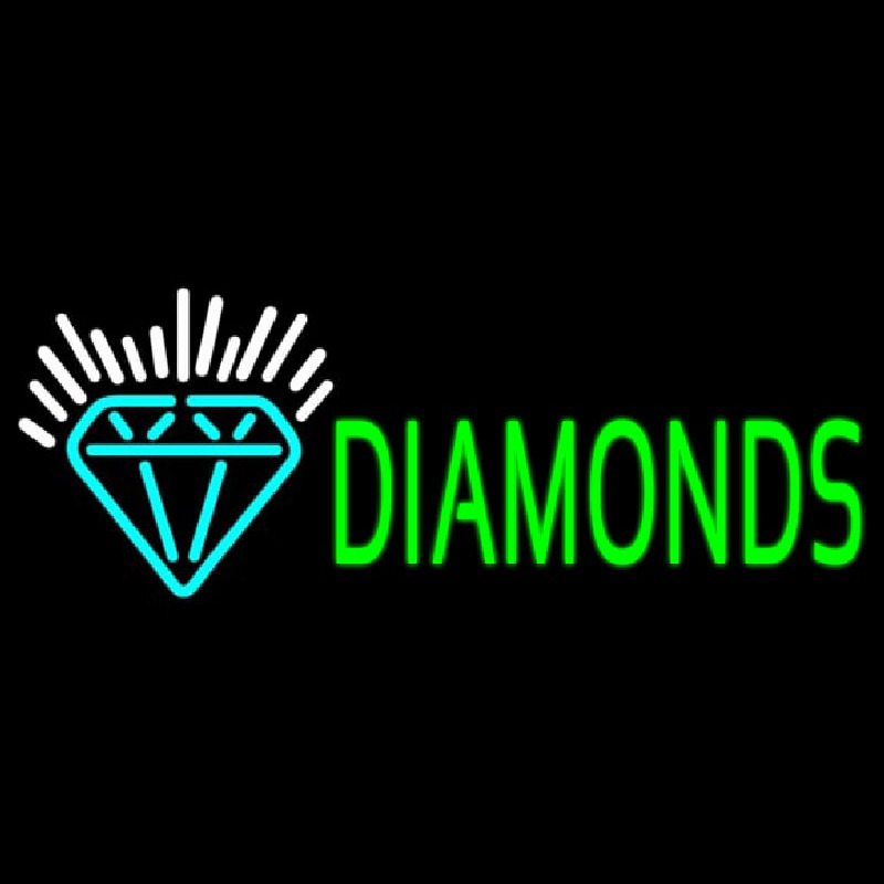 Green Diamonds Logo Neontábla