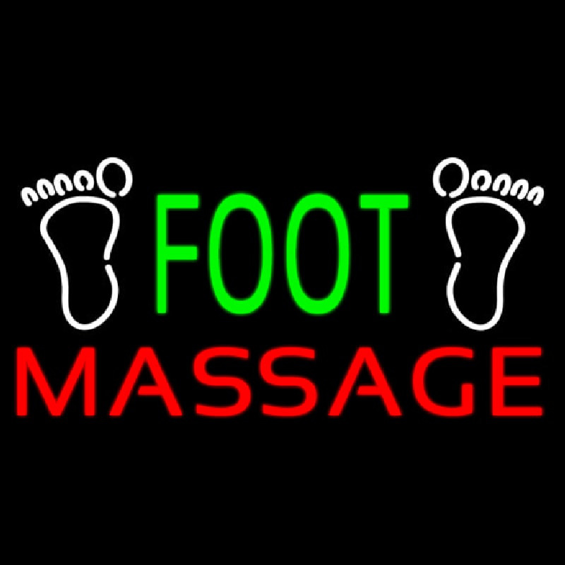 Green Foot Massage With Logo Neontábla