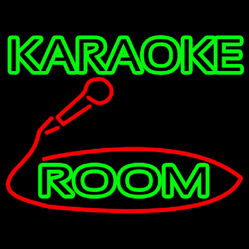 Green Karaoke Rooms Neontábla