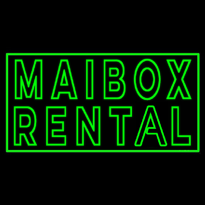 Green Mailbo  Rental Block Neontábla