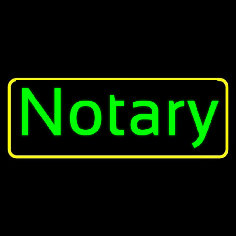 Green Notary Yellow Border Neontábla