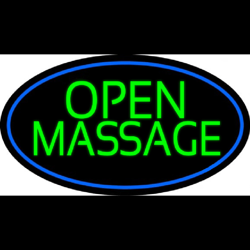 Green Open Massage Neontábla