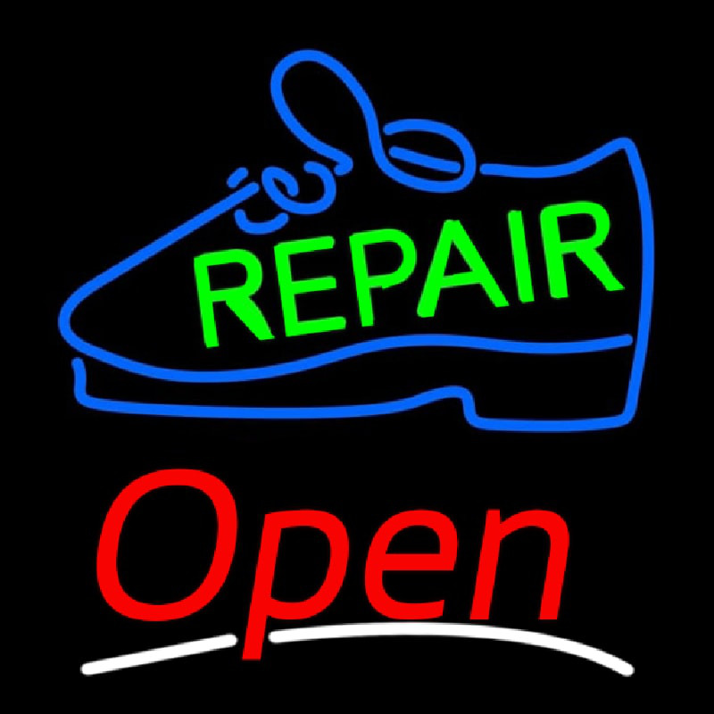 Green Repair Shoe Open Neontábla