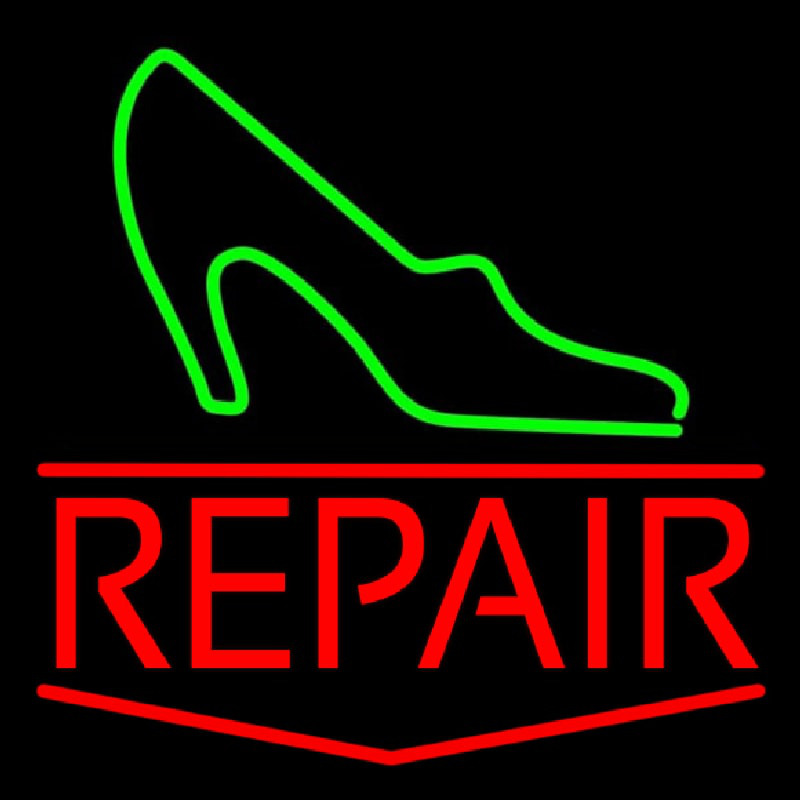 Green Sandal Red Repair Neontábla