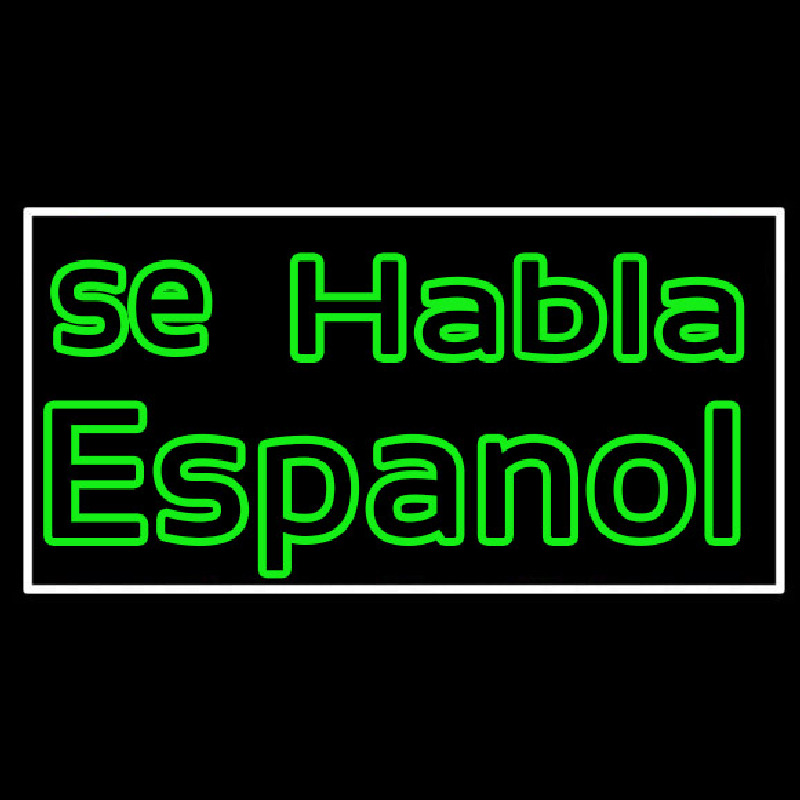 Green Se Habla Espanol Neontábla