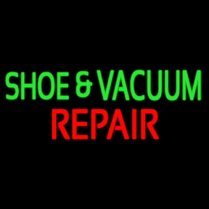 Green Shoe And Vacuum Red Repair Neontábla