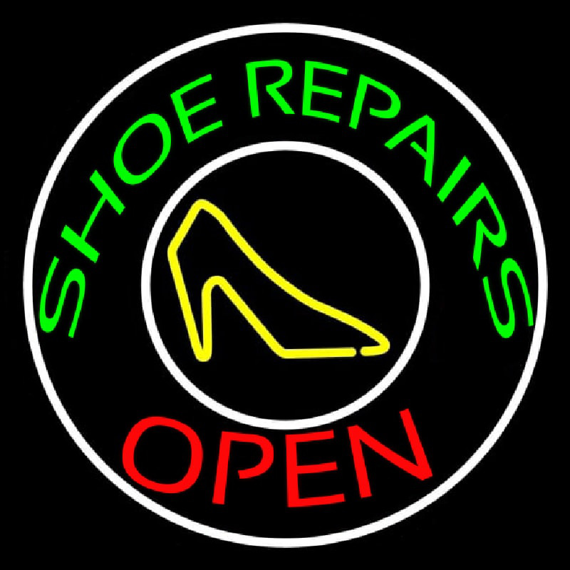 Green Shoe Repairs Open Neontábla