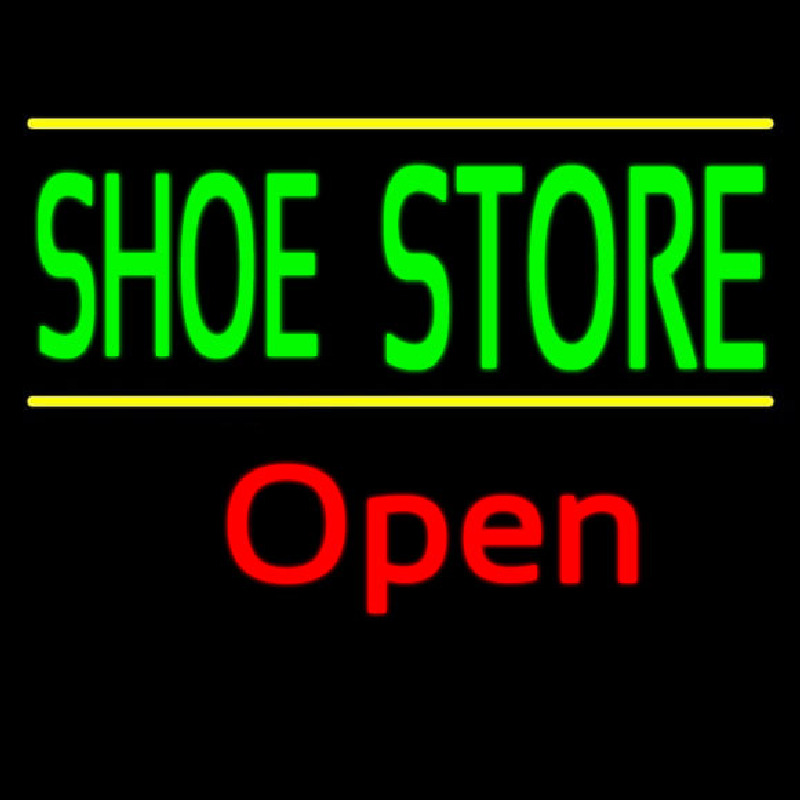 Green Shoe Store Open Neontábla