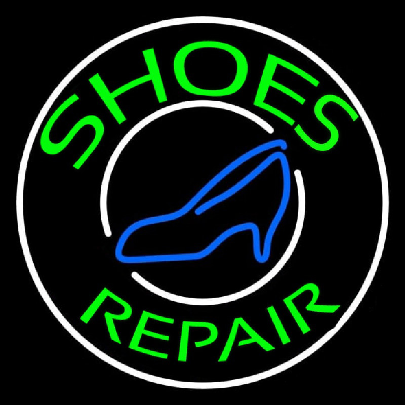 Green Shoes Repair Blue Sandal Neontábla