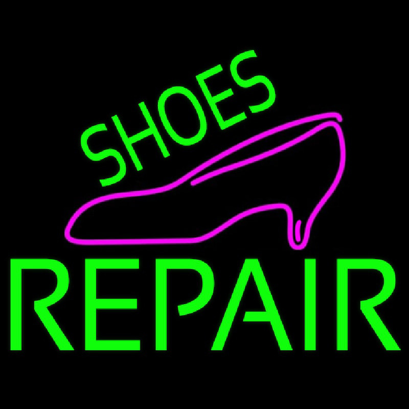 Green Shoes Repair Pink Sandal Neontábla