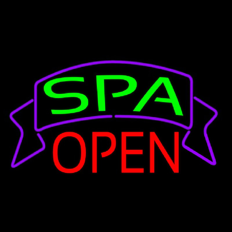 Green Spa Open Banner Neontábla