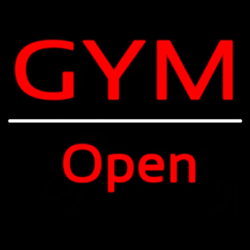 Gym Script1 Open White Line Neontábla