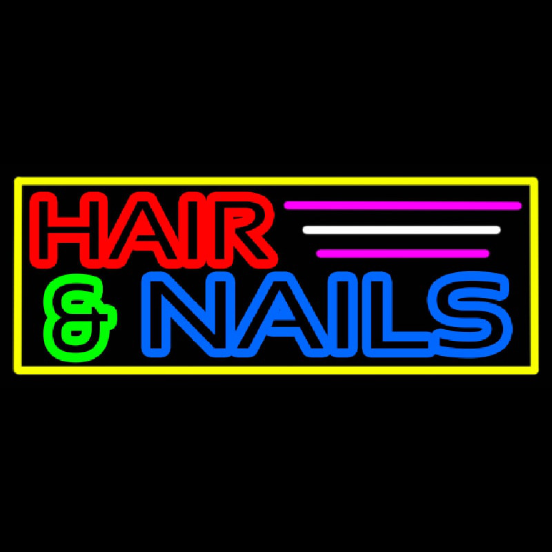 Hair And Nails Double Stroke Neontábla