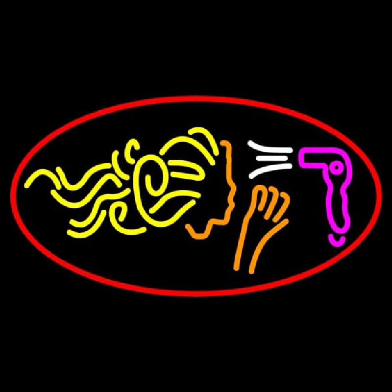 Hair Dryer Logo Neontábla