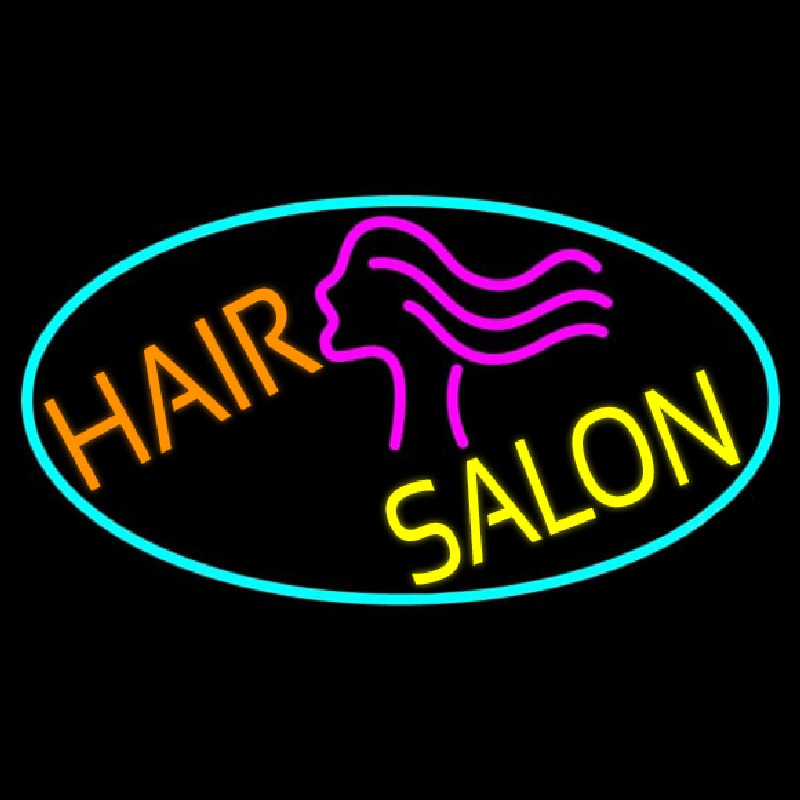 Hair Salon With Girl Logo Neontábla