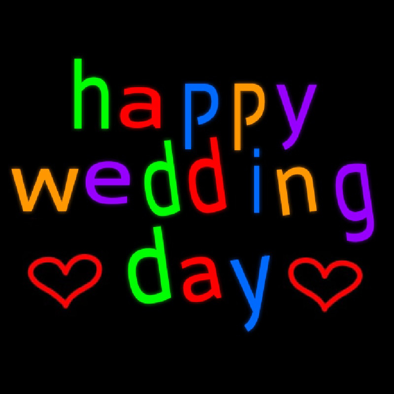 Happy Wedding Day Neontábla