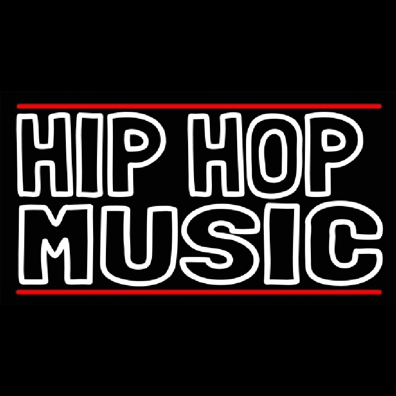 Hip Hop Music With Line Neontábla