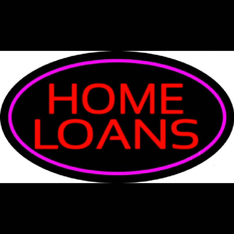 Home Loans Oval Pink Neontábla