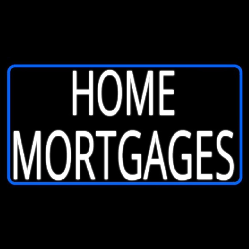 Home Mortgage With White Blue Border Neontábla