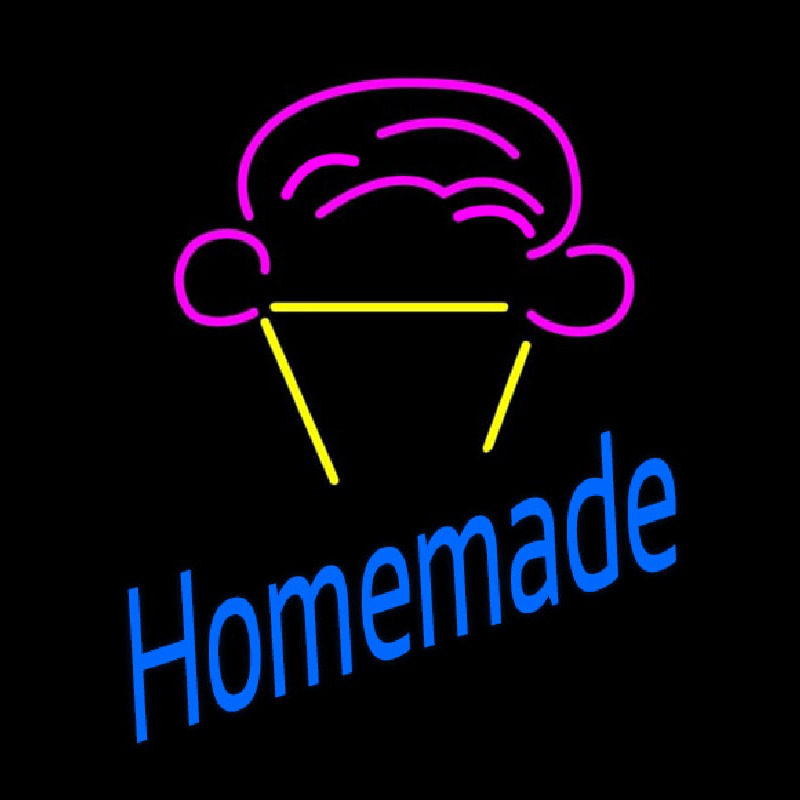 Homemade With Ice Cream Cone Logo Neontábla