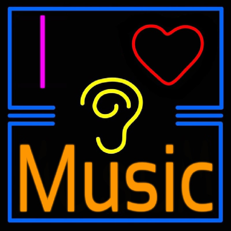 I Love Hearing Music Neontábla