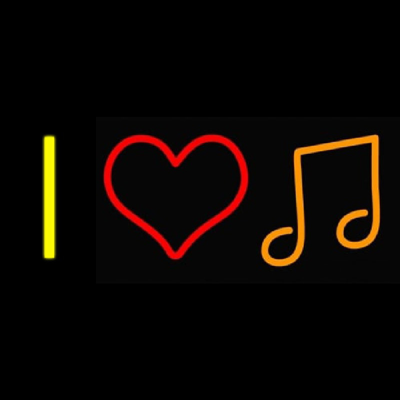 I Love Music Neontábla