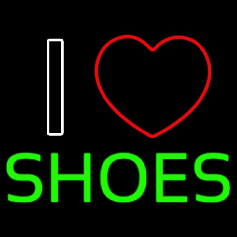 I Love Shoes Heart Logo Neontábla