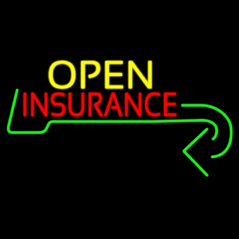 Insurance Open With Arrow Neontábla