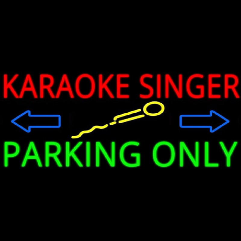 Karaoke Singer Parking Only 2 Neontábla