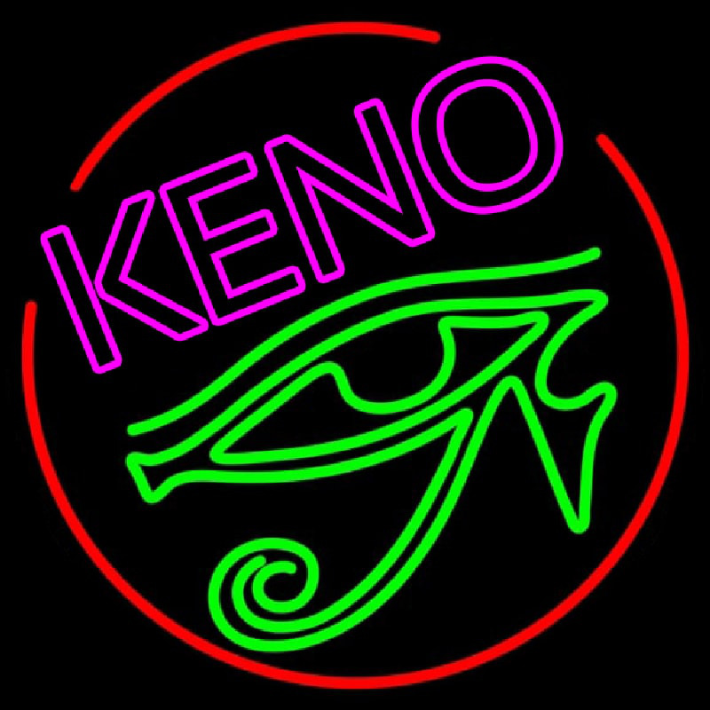 Keno With Eye Icon 2 Neontábla