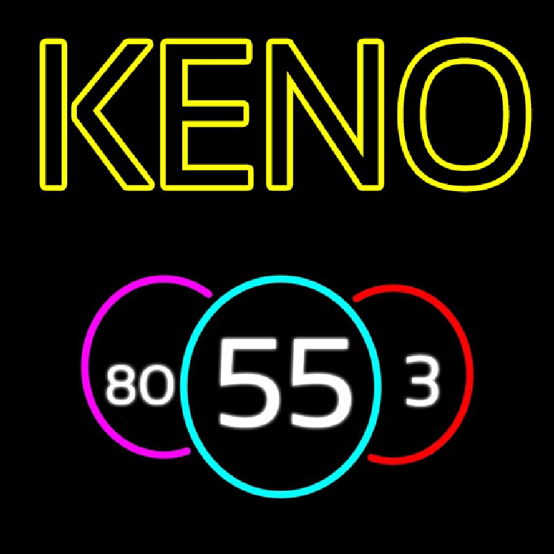 Keno With Multi Color Ball Neontábla