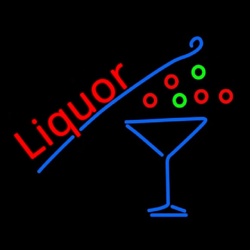 Liquor With Martini Glass Neontábla