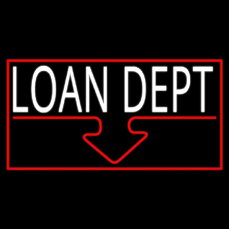 Loan Dept With Red Border Neontábla