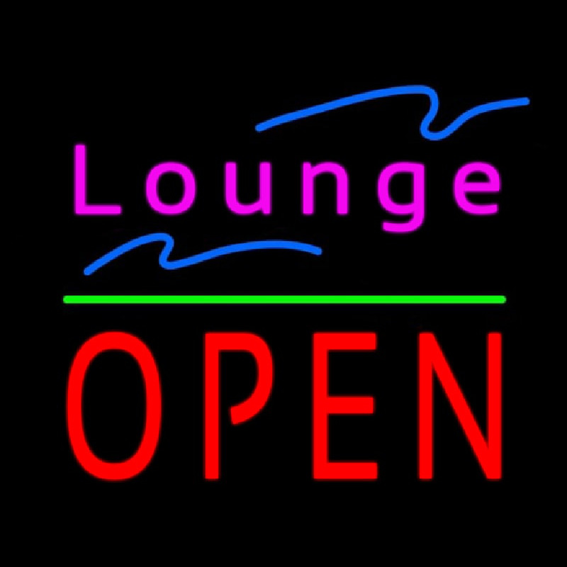 Lounge Block Open Green Line Neontábla