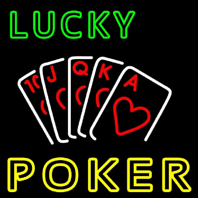 Lucky Poker Neontábla