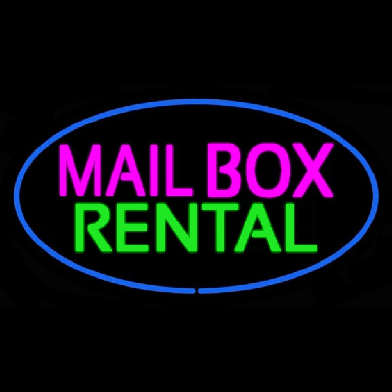 Mailbo  Rental Blue Oval Neontábla