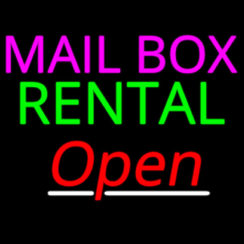 Mailbo  Rental Open Neontábla