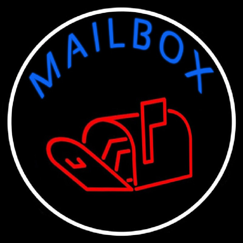 Mailbo  With Logo Circle Neontábla