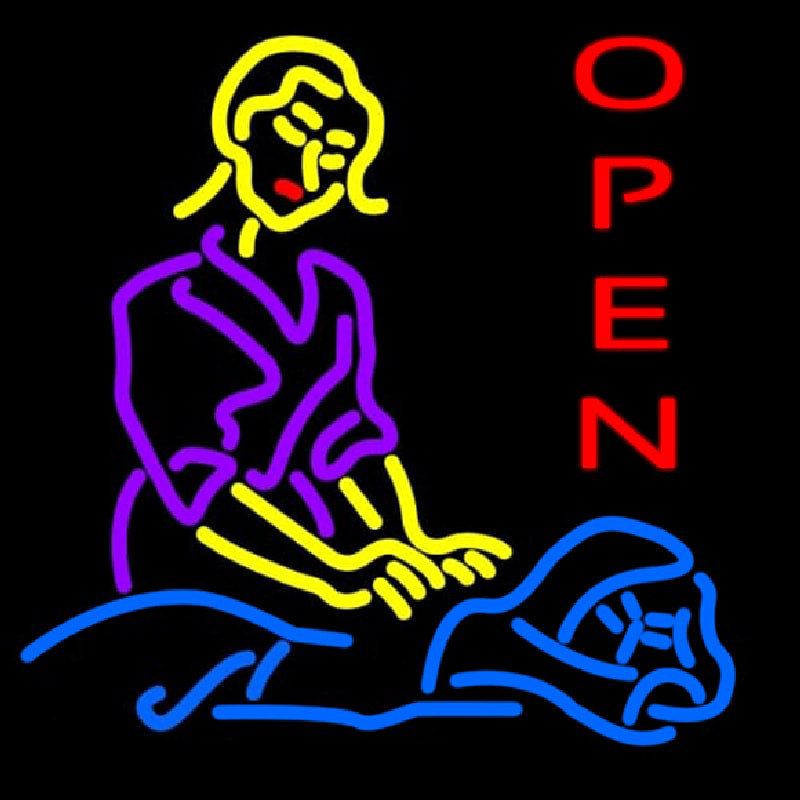 Massage Logo Open Neontábla