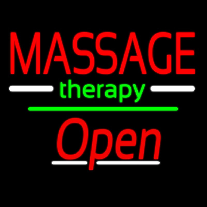 Massage Therapy Open Yellow Line Neontábla