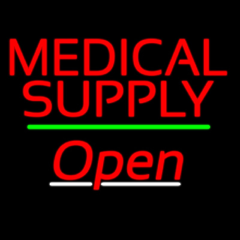 Medical Supply Open Green Line Neontábla