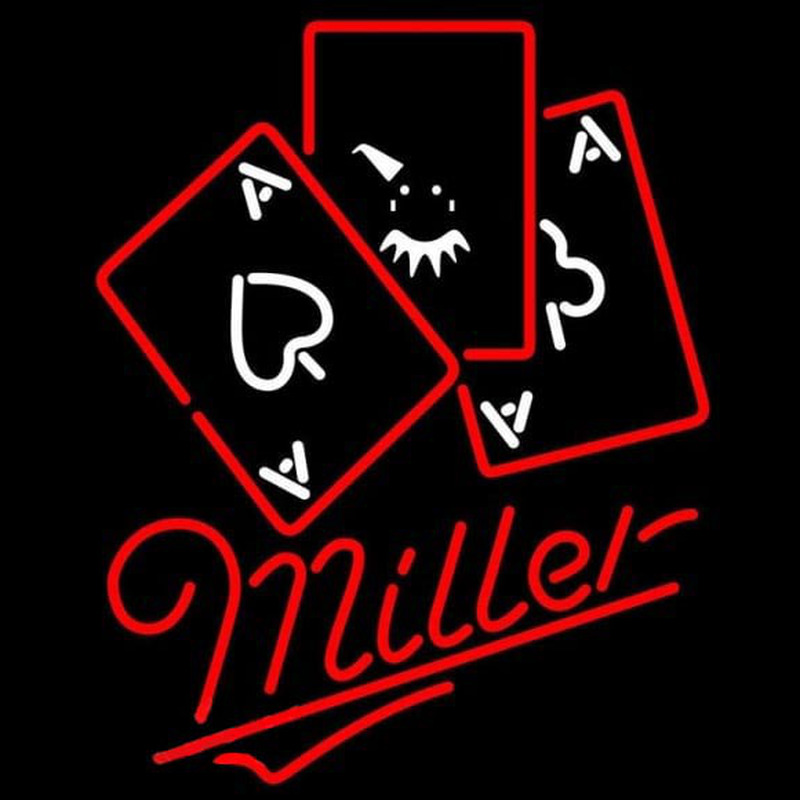 Miller Ace And Poker Beer Sign Neontábla