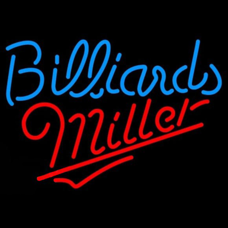 Miller Billiards Te t Pool Beer Sign Neontábla