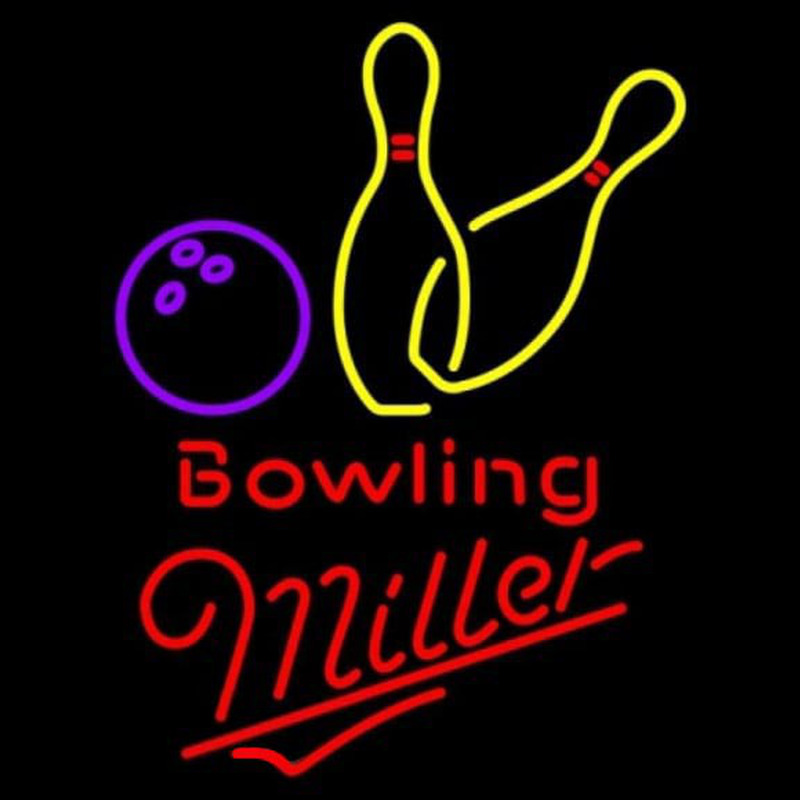 Miller Bowling Yellow Beer Sign Neontábla