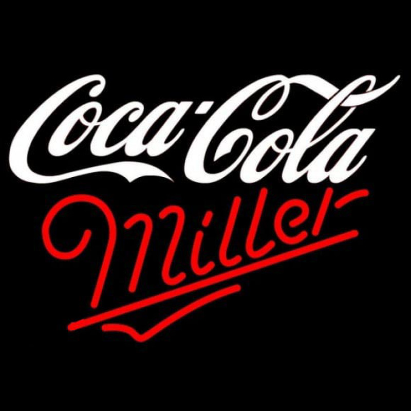 Miller Coca Cola White Beer Sign Neontábla